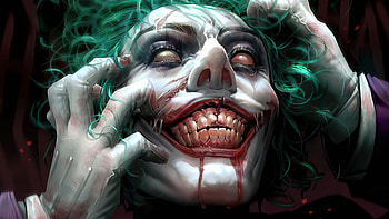 Joker Face Closeup , joker, supervillain, superheroes, artwork HD wallpaper