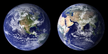 Stunning view of Earth captured from space, showcasing continents and oceans. HD wallpaper
