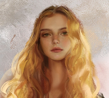 Blonde, girl, fantasy, hou china, portrait, face HD wallpaper