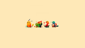 Pokemon minimalistic bulbasaur pikachu squirtle sepia backgrounds charmander starter HD wallpaper
