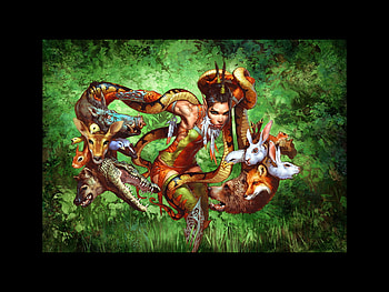 Fantasy, girl, animals, female HD wallpaper