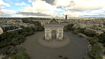Arc de Triomphe, Microsoft Flight Simulator, Virtual travel, In-game landmark HD wallpaper