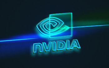 Nvidia logo, light art, Nvidia emblem, blue light line background, Nvidia neon logo, creative art, Nvidia HD wallpaper