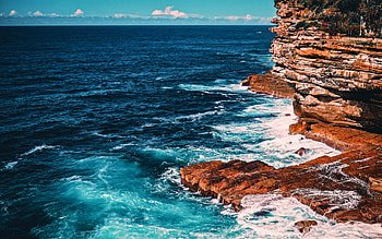 The Gap, Watson Bay, NSW, sea, waves, Rocks, sky, cliff, water HD wallpaper