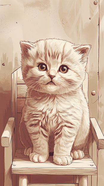 Adorable Cat for Your , cat, kitten, cute, Animal, illustration, cute cat HD phone wallpaper
