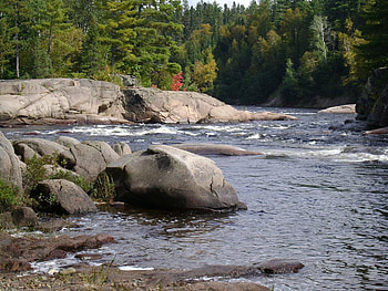 untitle, trees, river, rocks, green HD wallpaper