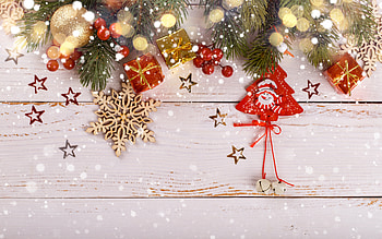 Christmas background, snow, winter background, wooden snowflakes, Happy New Year, Christmas frame, Merry Christmas HD wallpaper