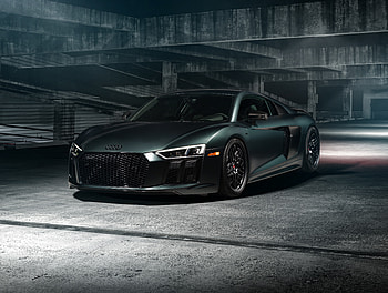 Audi R8, dark green, sports car, 2018 HD wallpaper