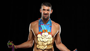 Medals, Michael Phelps HD wallpaper