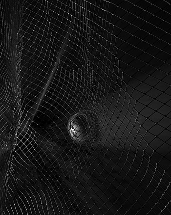 Grid, Dark, 3D, Bw, Chb, Ball HD phone wallpaper