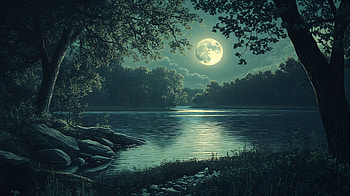 Moonlit Lake: A Stunning Ultra of Nature, moon, nature, moonlight, lake HD wallpaper