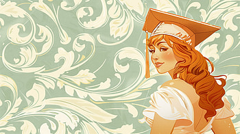 Graduate Woman Elegance - Graduation, woman, graduation, illustration, floral, portrait HD wallpaper