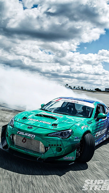 Car Drifting, Green Car Drifting HD phone wallpaper
