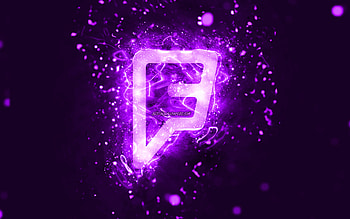 Foursquare violet logo, , violet neon lights, creative, violet abstract background, Foursquare logo, social network, Foursquare HD wallpaper