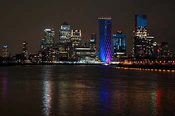 Cities, Water, Night, City, Building, Lights, Reflection, Coast HD wallpaper