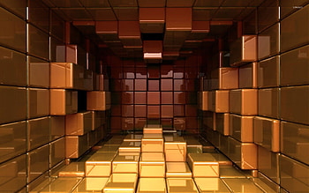 Red and golden cubes jpg HD wallpaper