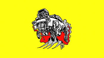 Hot Rod Yellow Background Minimal, hot-rod, cars, minimalism, minimalist, yellow, artist, artwork, digital-art HD wallpaper