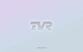 TVR logo, cut out 3d text, white background, TVR 3d logo, TVR emblem, TVR, embossed logo, TVR 3d emblem HD wallpaper