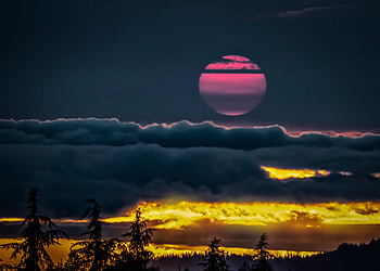 Oregon Yellow Pink Sunset , sunset, pink, sky, nature HD wallpaper