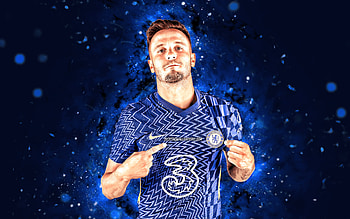 Saul Niguez, , 2021, Chelsea FC, spanish footballers, Premier League, Saul Niguez Esclapez, soccer, Saul Niguez Chelsea, football, blue neon lights, Saul Niguez HD wallpaper