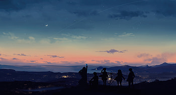 Summer Sunset Moon Clouds , artist, artwork, digital-art HD wallpaper