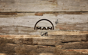 MAN wooden logo, , wooden backgrounds, cars brands, MAN logo, creative, wood carving, MAN HD wallpaper