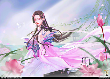 Fantasy girl, frumusete, pink, fantasy, flower, lightwingacademy, lotus, lightwing academy HD wallpaper