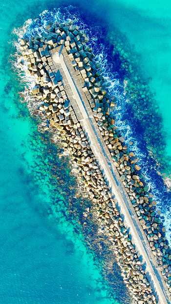 Nature, Stones, Sea, View From Above, Pier, Australia HD phone wallpaper