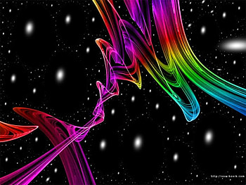 Rainbow in Space. jpg, neon, fun, space, kolors, nature, floating HD wallpaper