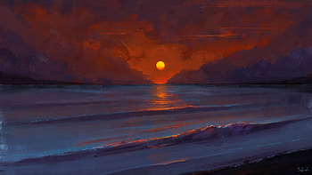 Sunset Digital Art, sunset, digital-art, artist, artwork, deviantart HD wallpaper
