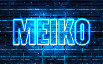 Happy Birtay Meiko, , blue neon lights, Meiko name, creative, Meiko Happy Birtay, Meiko Birtay, popular japanese male names, with Meiko name, Meiko HD wallpaper