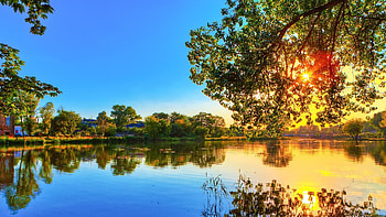 Landscape, Rivers, Sunset HD wallpaper