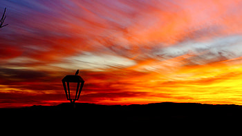 Sunset, Dark, Silhouette, Bird, Lamp, Lantern HD wallpaper