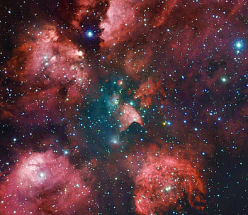 The Cats Paw Nebula, space, nebula, cats paw, red HD wallpaper