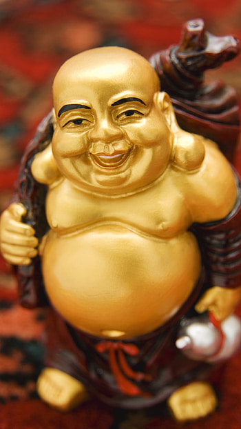 Laughing Buddha, Golden Buddha HD phone wallpaper