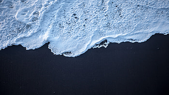 Sea Foam Black Sand , sea, sand, nature, black HD wallpaper