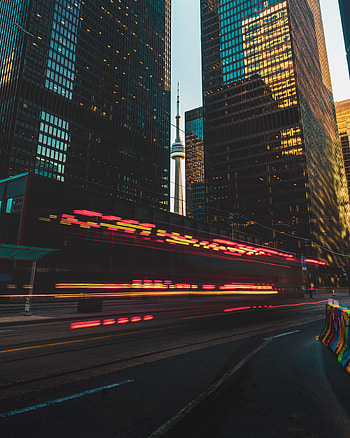 Cities, City, Building, Lights, Road, Movement, Traffic, Long Exposure HD phone wallpaper