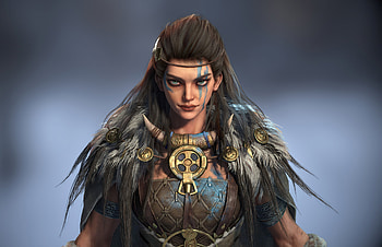 Xue, viking girl, warrior, artwork HD wallpaper
