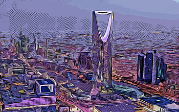 Riyadh, Kingdom Centre, , vector art, Riyadh drawing, creative art, Riyadh art, vector drawing, Riyadh cityscape, Saudi Arabia HD wallpaper