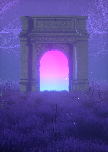 Art, Architecture, Stone, Glow, Arch, Portal HD phone wallpaper