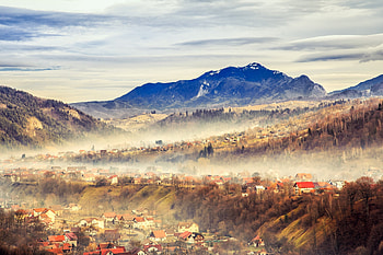 Romania, , Landscape, Fog, Mountain, Village HD wallpaper