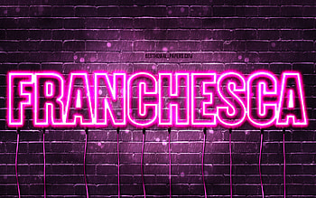 Franchesca, , with names, female names, Franchesca name, purple neon lights, Franchesca Birtay, Happy Birtay Franchesca, popular italian female names, with Franchesca name HD wallpaper
