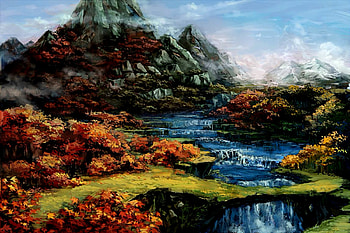 Youkai Mountain, Nature, Mountains, River, Clouds, Sky HD wallpaper