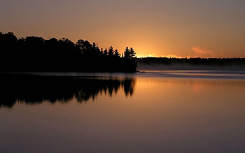 Nature, Trees, Sunset, Sun, Shore, Bank, Outlines, Water Surface, Evening HD wallpaper