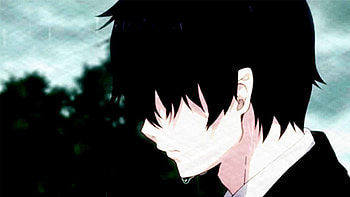anime boy in rain HD wallpaper