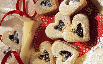 Food, Cookies, Heart, Bakery Products, Baking, Sprinkle, Sprinkling HD wallpaper