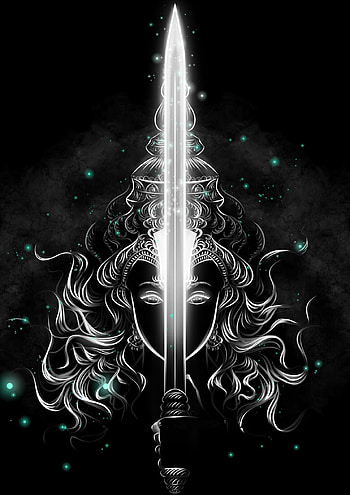 Mata Durga, art, midnight HD phone wallpaper
