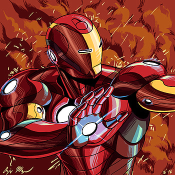 Iron Man Illustration , iron-man, artwork, digital-art, superheroes, deviantart, illustration HD phone wallpaper