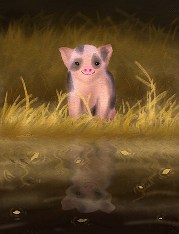 Art, Pink, Nice, Sweetheart, Piglet HD phone wallpaper