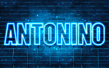 Antonino, , with names, Antonino name, blue neon lights, Antonino Birtay, Happy Birtay Antonino, popular italian male names, with Antonino name HD wallpaper